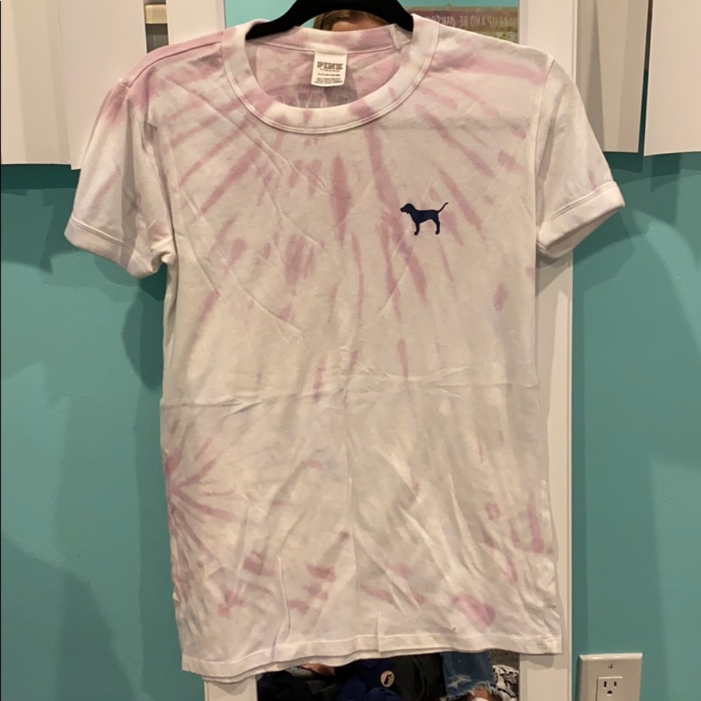 victoria’s secret pink tie dye t-shirt